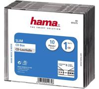 Hama Etui à CD Slim 00051275 1 CD/DVD/Blu-Ray transparent, noir Polystyrène 10 pc(s)