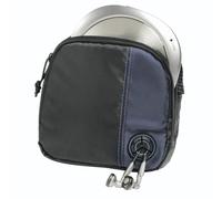 Hama Etui pour Lecteur et CD (pour Lecteur CD, pour Discman, 3 CD, avec Sortie de câble et Boucle de Ceinture) Noir/Bleu