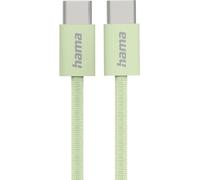 Hama Fabric Câble USB USB 2.0 1 m USB C Vert