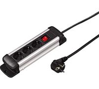 Hama Fiche multiple alu 3x avec interrupteur Support 3m de câble Multiprise