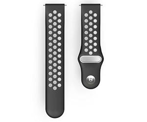Hama Fitbit Bracelet de montre 22 mm (bracelet de rechange réglable pour montre intelligente Fitbit Versa 2, Versa, Versa Lite, bracelet de sport respirant de rechange, en silicone, bouton en acier