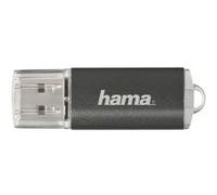 Hama Clé USB 2.0 Laeta 16 Go – 10 Mo/s, métal, anneau œillet, capuchon – pour Windows/Macbook – Gris