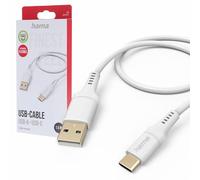 Hama "Flexible Câble USB A vers USB C 1.5M [Plaqué Or] - Câble Charge Rapide, Transfert Rapide 480 Mbit/s, Câble Silicone, Compatible iPhone Android - Blanc