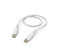 Hama "Flexible Câble USB C vers USB C 1.5M [Plaqué Or] - Câble Charge Rapide, Technologie PD, Transfert Rapide 480 Mbit/s, Câble Silicone, Compatible iPhone Android - Blanc