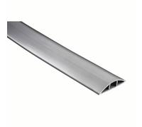 Hama Goulotte Passe-câbles Cache-Câble Mural Semi Circulaire, Flexible Autocollante Sol Mur, 180x6x1cm, sans Perçage, PVC, Gris