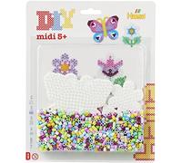 Gamme Midi - Blister perles + plaques fleur / papillon - HAMA orange TU