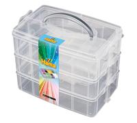 Hama grande boîte de rangement pour perles à repasser avec 3 tiroirs transparents