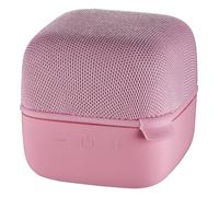 Hama Enceinte Bluetooth® Mobile Cube (porté Bluetooth de 10 mètres, Emplacement MicroSD, 3h de Charge pour 6h à 8h d'autonomie, 3.7 V, Batterie Lithium-Polymère) Rose