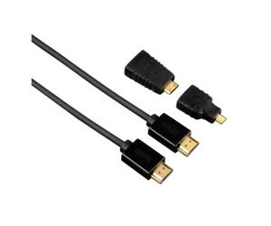 Hama High Speed HDMI Cable Ethernet, 1.50m + 2 HDMI adapters câble HDMI 1,5 m HDMI Type A (Standard) Noir