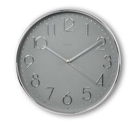 Hama Horloge Murale Corse, Ø 30 cm, silencieuse, argenté/Gris