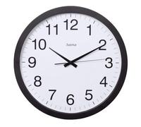 Hama Horloge Murale diam. 40cm Aruba (Pendule Murale sans tic-tac, Horloge à Quartz silencieuse, Horloge analogique, Aiguilles des Heures Minutes et Secondes, Couvercle en Verre, Pile Incluse) Noir