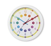 Hama Horloge Murale Educative pour Enfant Garçon Fille (Horloge d'apprentissage Analogique, Silencieuse,Time Teacher, Cadran d'apprentissage, Ø 30 cm, Facile d’Apprendre à Lire l’Heure) Multicolore