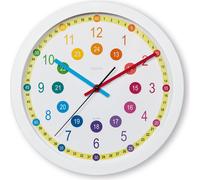 HAMA Horloge murale pour enfants "Sal", sans tic-tac, pour chambre d'enfant, analogique, Ø 30 cm, multicolore (00222203)