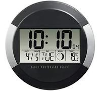 Hama Horloge murale ""PP-245"" (radio-pilotée DCF, pendule sans tic tac, numérique, à led, sans fil, avec des piles, format 24h,