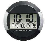 Hama Horloge murale ""PP-245"" (radio-pilotée DCF, pendule sans tic tac, numérique, à led, sans fil, avec des piles, format 24h, calen
