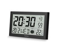 Hama Horloge murale numérique Martinique – Radio-pilotée DCF, Thermomètre, 2 alarmes