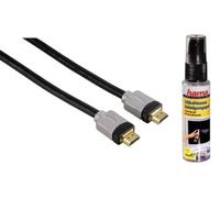 Hama HQ Pro HDMI Câble 1,5 M + Nettoyant TV Pour LCD LED TFT Plasma Etc