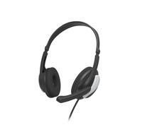 Hama PC-Office-Headset \ HS-P100 V2\ , Stereo, Schwarz Micro-casque supra-auriculaire noir, argent