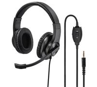 Hama Casque PC HS-P350 – Micro à perche filaire circum-aural prise 3,5 mm stéréo – Noir