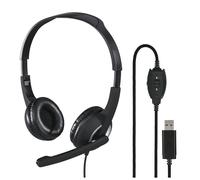 Hama HS-USB250 Casque Avec fil Arceau Bureau/Centre d'appels USB Type-A Noir, Argent