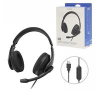 Hama HS-USB300 V2 Casque Avec fil Arceau Bureau/Centre d'appels USB Type-A Noir - Neuf