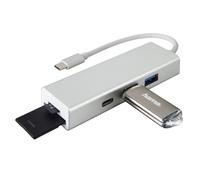 Hama Hub Type-C USB 1:3 Lecteur Cartes SD MicroSD USB-C 3.1 Argent