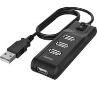 HAMA Hub USB-A 2.0 Switch 4x ports 480 Mbit/s noir