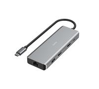 Hama Hub USB-C CONNECT2Media, multiport, 9 Ports, 2 HDMI™, USB-A, USB-C, LAN, Garantie 10 Ans, Gris