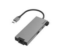 Hama Hub USB-C multiport 5 ports 2 USB-A USB-C LAN Ethernet Garantie 10 ans Gris