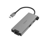 Hama Hub USB-C multiport 5 ports 2 USB-A USB-C LAN Ethernet Garantie 10 ans Gris