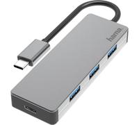 Hama Hub USB-C Multiport Data (USB 3.2 Gen2, 4 Ports, Vitesse de Transfert Super Speed 10Gbits/s, Boitier Aluminium Robuste, Garantie 10 Ans, Plug & Play, Compatible Thunderbolt-3/4) Anthracite