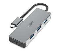 Hama Hub USB-C Multiport Data (USB 3.2 Gen2, 4 Ports, Vitesse de Transfert Super Speed 10Gbits/s, Boitier Aluminium Robuste, Garantie 10 Ans, Plug & Play, Compatible Thunderbolt-3/4) Anthracite
