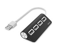 Hama Hub USB Garantie 10ans '00200119' (4 Ports USB 2.0, 480Mbit/s, Plug&Play, Idéal PC, Ordinateur Portable, Tablette, MacBook) Noir
