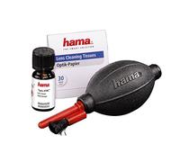 Hama Kit de nettoyage photo "Optic HTMC Dust Ex" (soufflet avec brosse, liquide de nettoyage optique avec brosse de dosage, papier optique fin, 3 pièces) Noir/Rouge/Blanc
