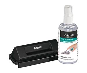 Hama Kit de Nettoyage pour disques Vinyles (Nettoyage et Entretien de Disque Vinyle, Solution Spray pour Vinyl et Brosse de Nettoyage) Noir