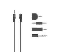Hama Kit de raccordement Jack, stéréo, 2,5 m - Adaptateurs audio mâle/femelle 3,5 mm et 6,3 mm - Rallonge audio stéréo 2,5 m - Compatible avec Lecteur CD, Lecteur MP3 et Amplificateur