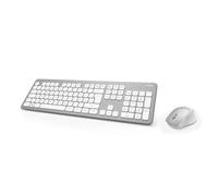 Hama KMW-700 Clavier RF sans Fil QWERTZ Allemand Argent, Blanc