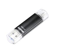 Hama Laeta Twin Clé USB 3.0 - Flash Drive 256 Go, Vitesse jusqu'à 40 Mo/s, Clef avec connecteurs USB A & Micro USB, pour PC/Mac/Tablette et Smartphone - Grise