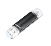 Hama Laeta Twin Clé USB 3.0 - Flash Drive 256 Go, Vitesse jusqu'à 40 Mo/s, Clef avec connecteurs USB A & Micro USB, pour PC/Mac/Tablette et Smartphone - Grise