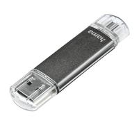 Hama Laeta Twin lecteur USB flash 128 Go 2.0 Gris