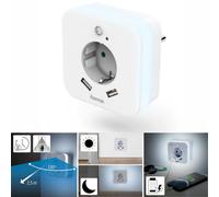 Hama Lampe De Nuit LED Avec Capteur Prise + Lumière D'Orientation USB Prise