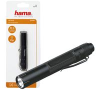 Hama Lampe Torche LED Mini Noire Avec Clip, Portée 30 m, Étanche