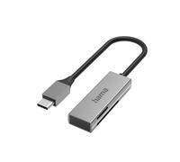Hama Lecteur de Cartes Ultra-Rapide - USB-A & USB-C - SD/Micro SD - Design Aluminium - Garantie 30 Ans - Gris élégant
