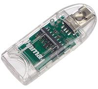Hama Lecteur USB 2.0 "8en1 de Cartes (USB, microSD/SDHC, SD/SDHC, MMC) Transparent
