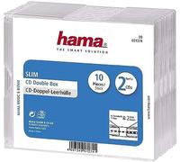 Hama Boîtier "Slim" double (pour CD et disques Blu-ray, ultra mince, avec une feuille pour la couverture, lot de 10) Transparent