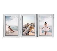 Hama Cadres photo Lot de 3 13 x 18 cm portrait/paysage velours à suspendre/poser, argent