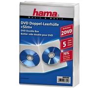 Hama Boîtier pour DVD "Slim" double – Transparent – Lot de 5