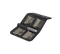 Hama Lot de Mini-Tournevis 24 en 1 avec Pochette (idéal Petites Réparations Electronique, Manche en Aluminium, 24 Embouts interchangeables, Garantie 10ans) Noir