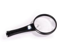 Hama Loupe de lecture LED Basic 90 – grossissement x4, Ø 90 mm – Noir/Transparent