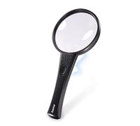 Hama Loupe de lecture LED Basic 90 – grossissement x4, Ø 90 mm – Noir/Transparent